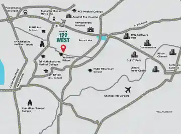 Shriram 122 West location map, Mangadu, Chennai
